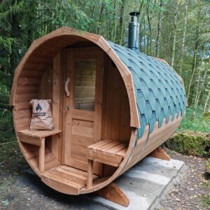 4-6 person Barrel Sauna with Porch