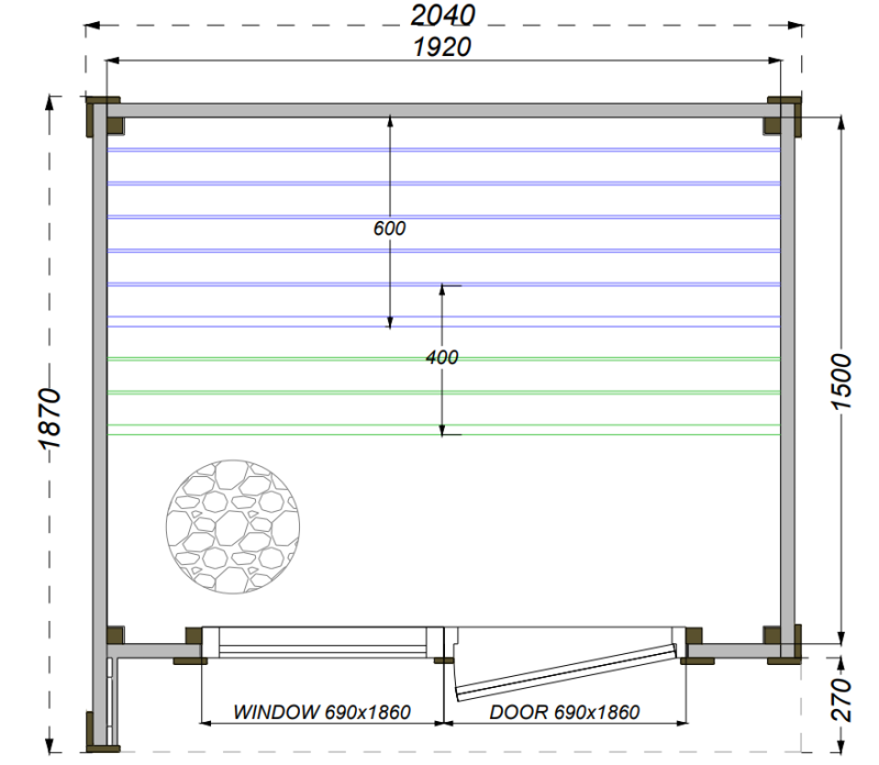 Monarch Sauna dimensions