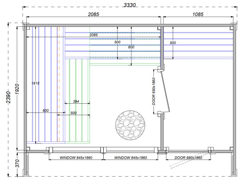 Monarch Sauna dimensions