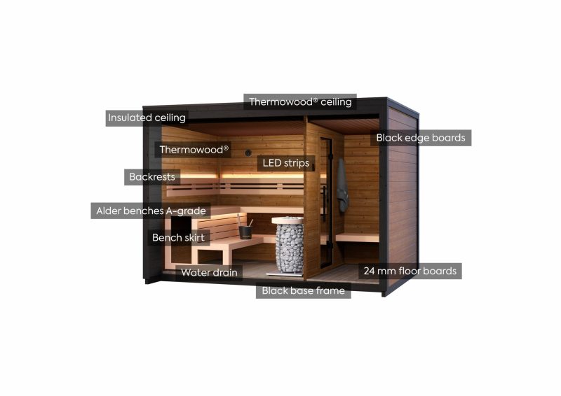 3D render of sauna details