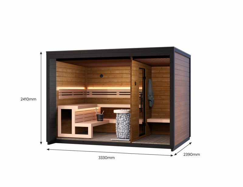 3D render of sauna interior