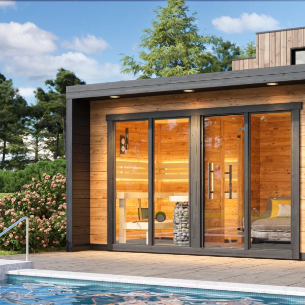 Monarch 5 sauna beside swimming pool
