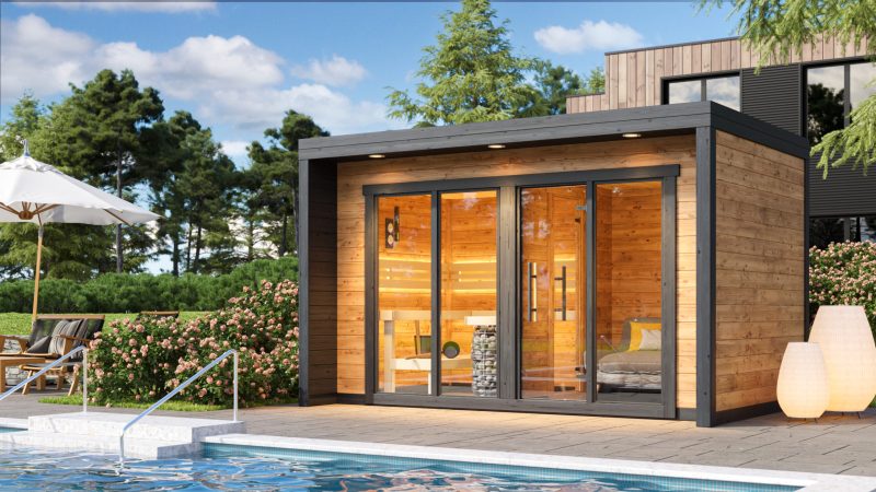 Monarch 5 sauna beside swimming pool