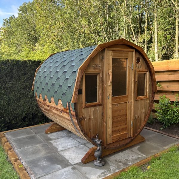 2m Thermowood Barrel Sauna