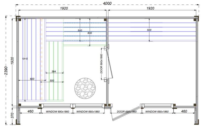 Monarch Sauna dimensions