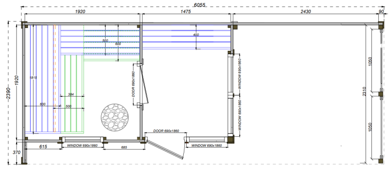 Monarch Sauna dimensions