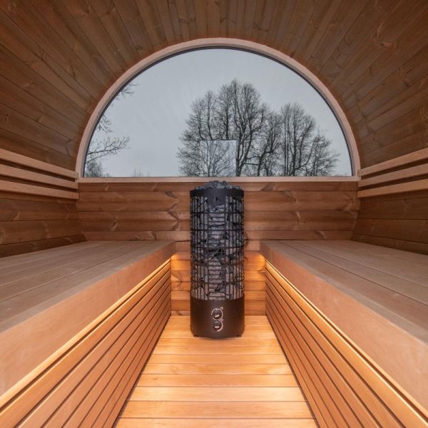 2x22 barrel sauna interior