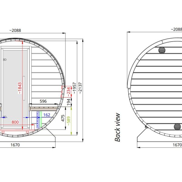 classic barrel sauan back sizes
