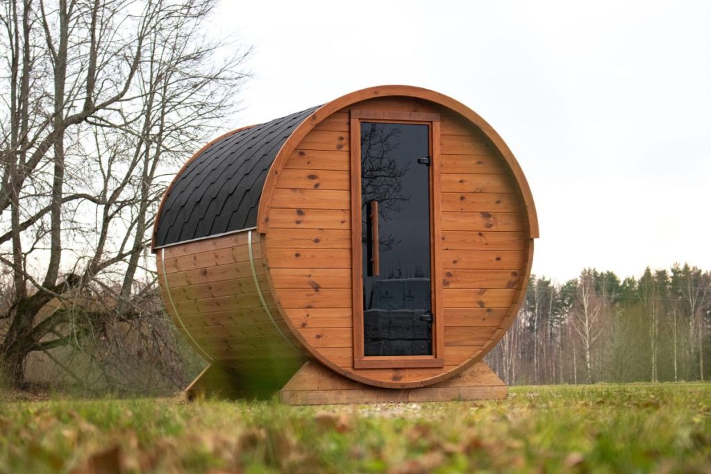 barrel sauna exterior