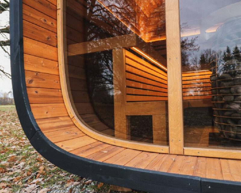 round cube double sauna