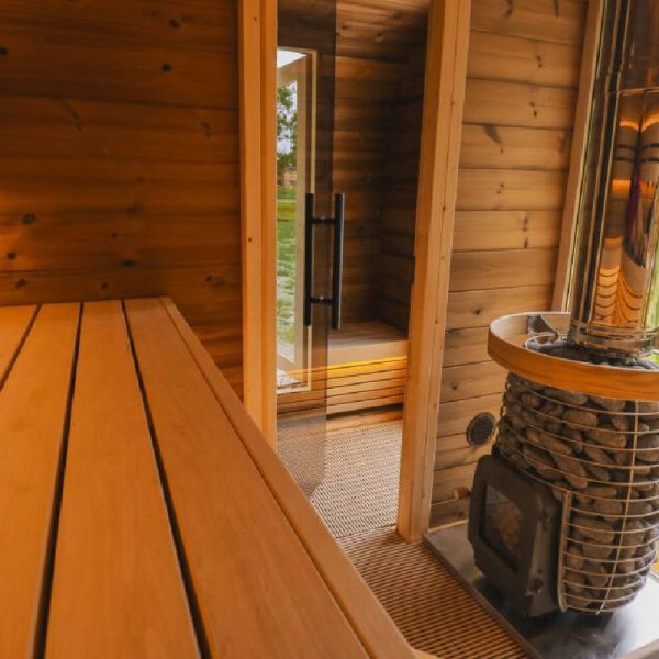 round cube double sauna