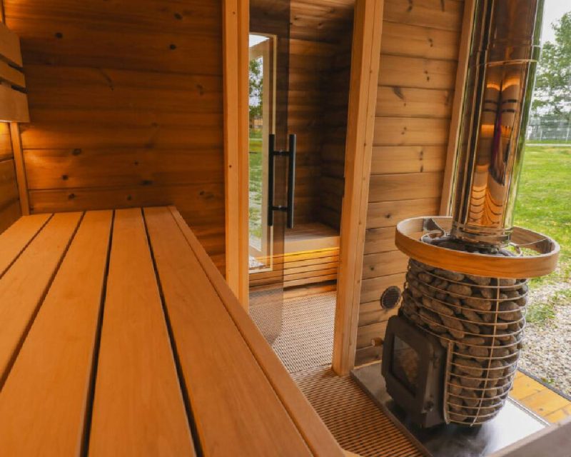round cube double sauna
