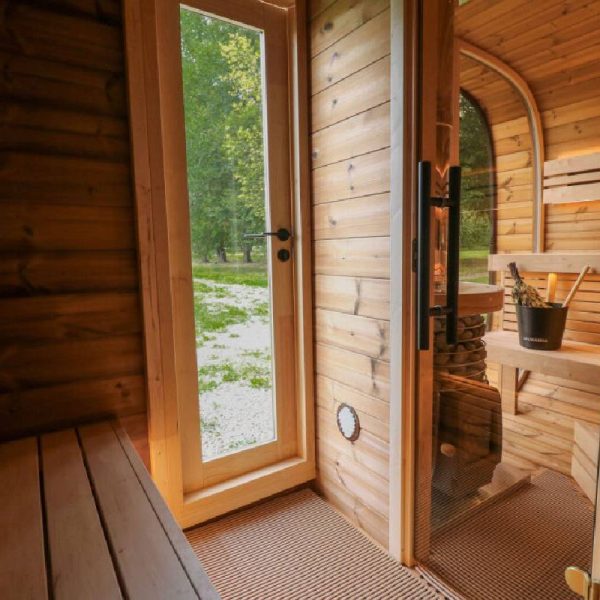 round cube double sauna