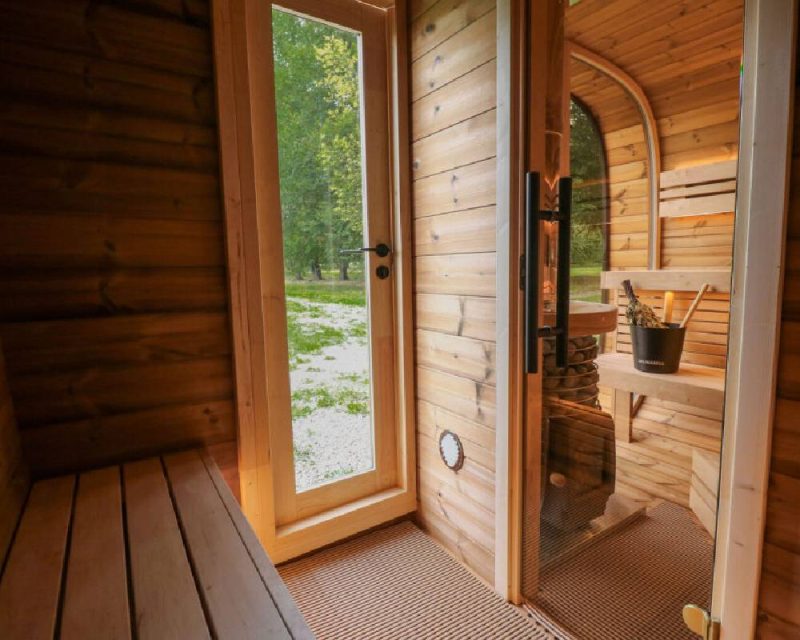 round cube double sauna