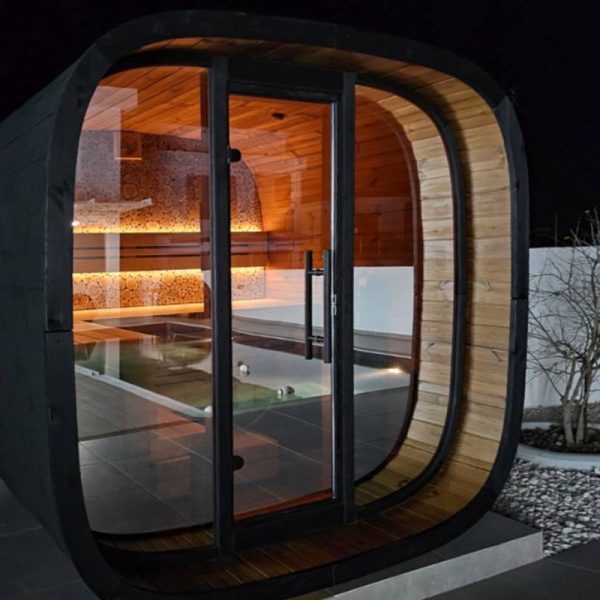 round cube mini sauna