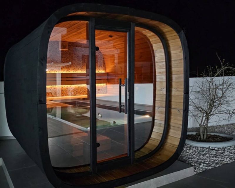 round cube mini sauna