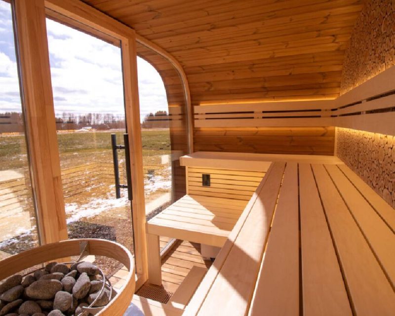 round cube relax sauna