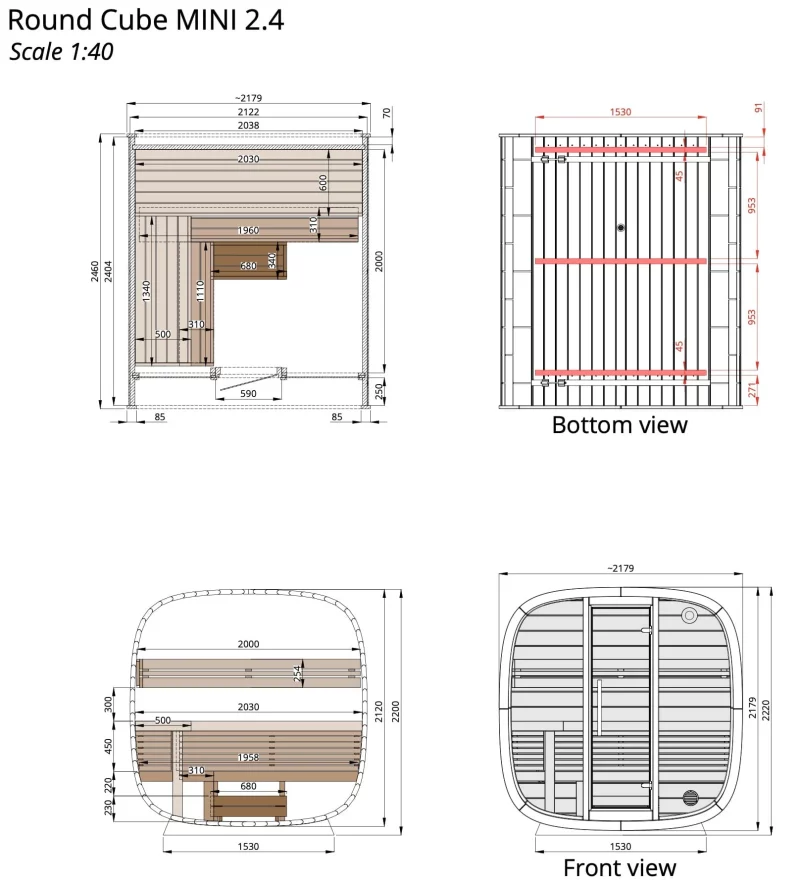 Round Cube Mini Sauna - Image 12