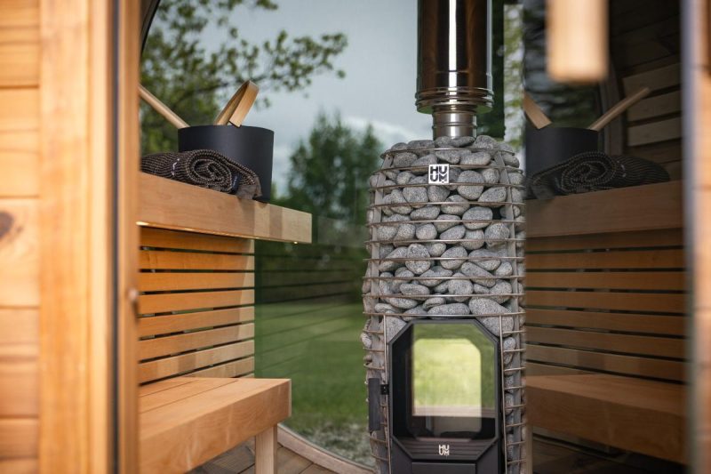 Scottish Saunas PREMIUM Barrel Sauna with Porch Seats (2.2 x 2.6m) - Image 4