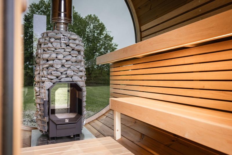 Scottish Saunas PREMIUM Barrel Sauna with Porch Seats (2.2 x 2.6m) - Image 10