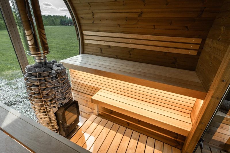 Scottish Saunas PREMIUM Barrel Sauna with Porch Seats (2.2 x 2.6m) - Image 9